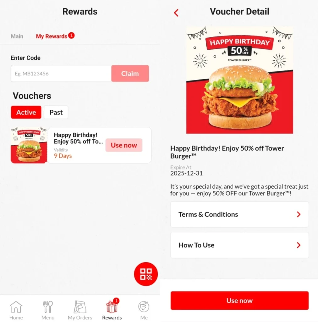 marrybrown birthday promo