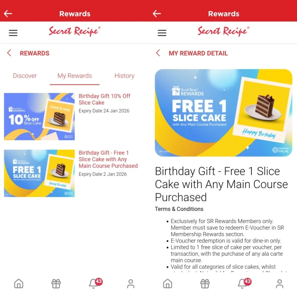secret recipe birthday promo